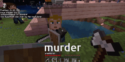 a screenshot of a video game with the word murder on the bottom