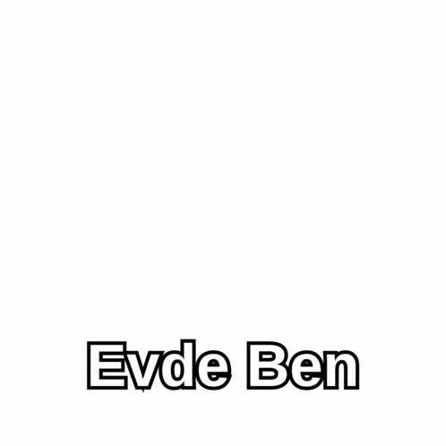 a black and white photo of a man with the words evde ben written on the bottom