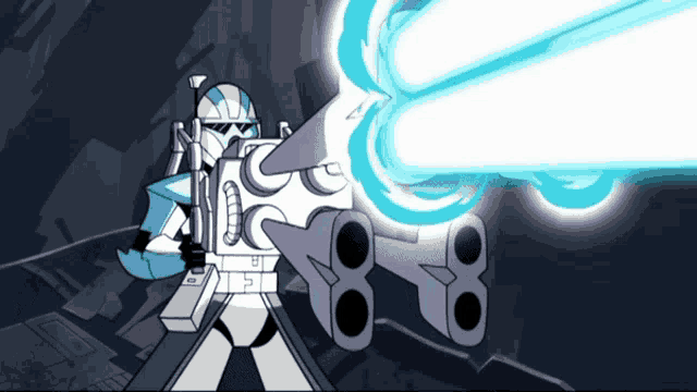 a cartoon drawing of a robot with the letters cc on it