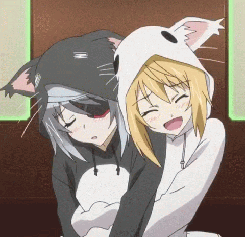 Cute Anime Hug GIF - Cute Anime Hug Kitten Girls GIFs