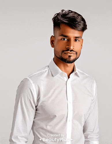 a man in a white shirt is featured on beautyplus