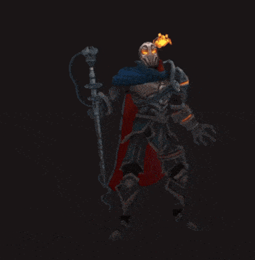 a cartoon character with a torch in his hand and a cape