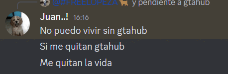 a screenshot of a conversation between juan and si me quitan gthub