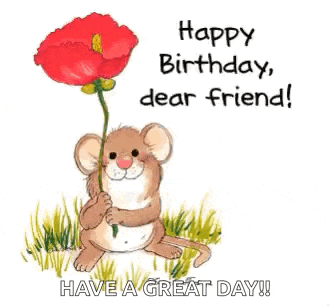 a mouse is holding a red flower in its paws .