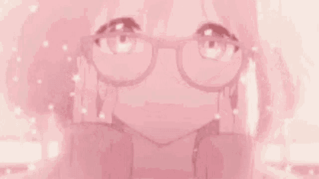 a pink background with a girl wearing glasses and the words welcome ametris < 3