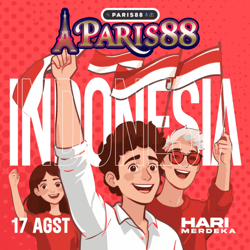 a poster that says paris88 indonesia hari merdeka on it