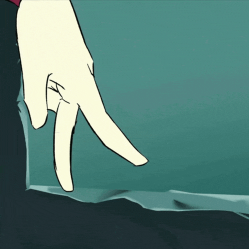 a cartoon drawing of a hand reaching out to touch another hand