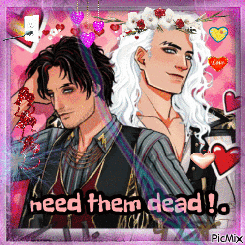 a picture of two men with the words need them dead