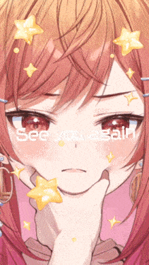 a close up of a girl 's face with the words " see you again " on the bottom