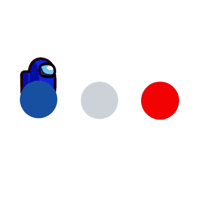 two among us characters are surrounded by blue and white circles