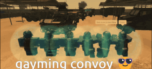 a video game scene with the words gayming convoy on the bottom