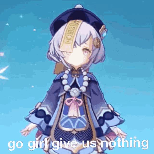 a picture of a girl with the words go girl give us nothing on it