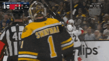 a hockey player with the number 1 on their jersey