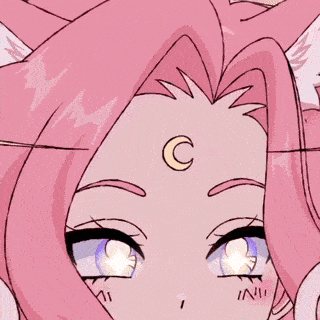 a drawing of a girl with a crescent moon on her head