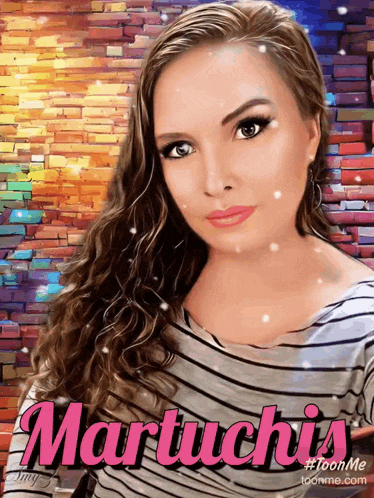 a woman with the name martuchis on her face