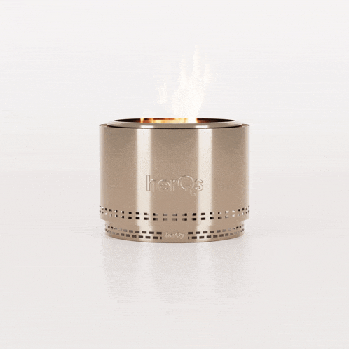 a stainless steel burner with the word heros on the front
