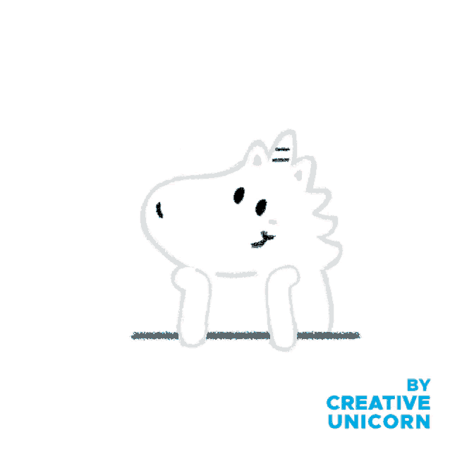 a drawing of a unicorn with the word ok written on it