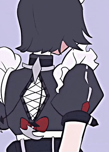 a drawing of a woman in a maid outfit