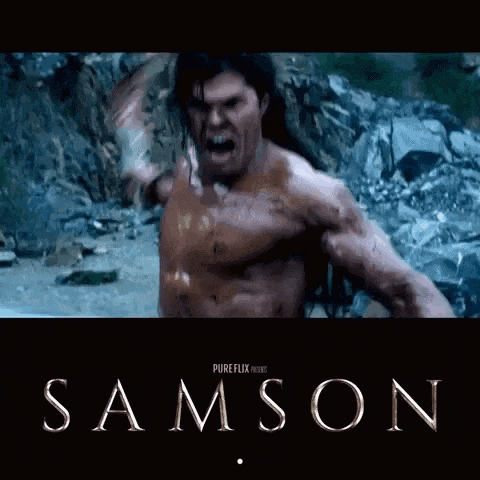 a poster for a movie called samson with a naked man on it
