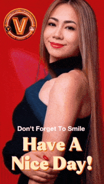 a poster that says have a nice day with a woman on it