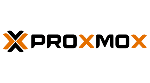 an orange and black logo for xproxmox on a white background