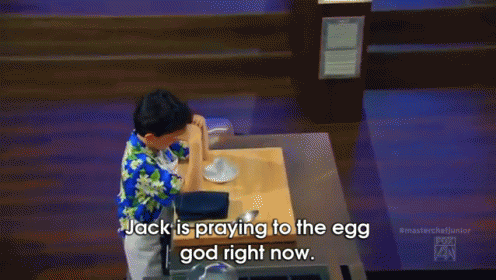 Similar To The God Of Souffle, He Grants Soft-boiled Eggs. GIF - Masterchef Masterchef Junior Jack Is Praying GIFs