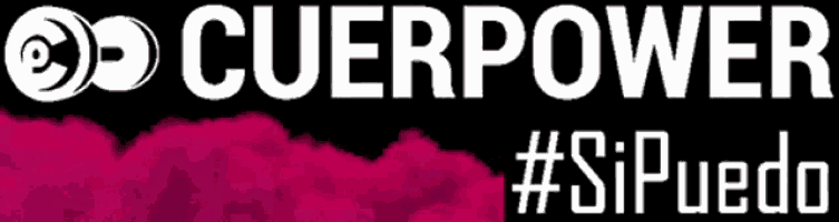 a sign that says cuerpower #sipuedo with pink smoke in the background