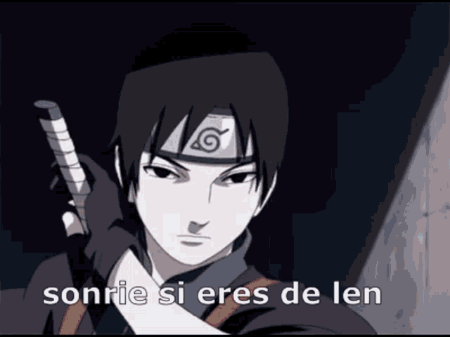 a picture of a ninja with the words sonrie si eres de len