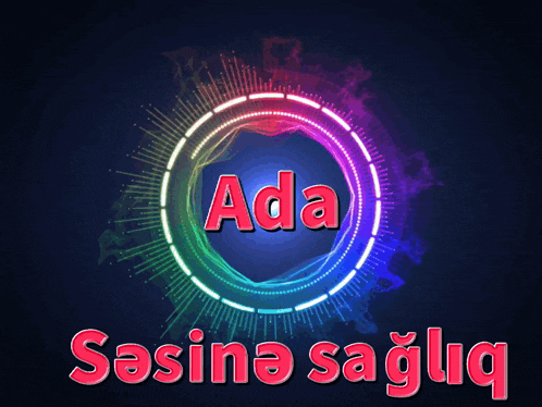 a rainbow colored circle with the name ada in the center