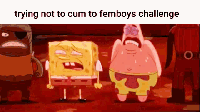 spongebob and patrick are standing next to each other .