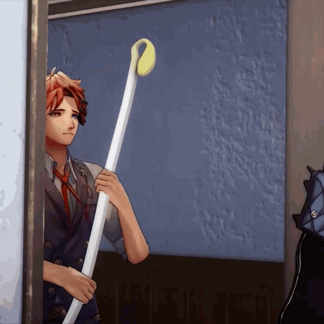 a man in a suit and tie is holding a tennis ball in his hand