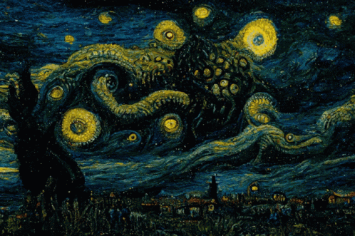 Lovecraft Starry Sky GIF - Lovecraft Starry Sky Van Gogh GIFs