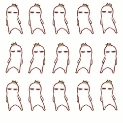 a row of white ghosts with green hair