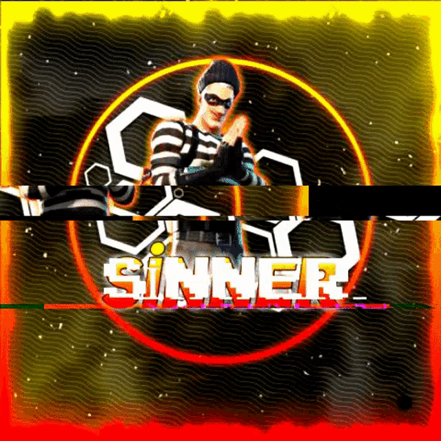 a picture of a prisoner with the word sinner in the corner
