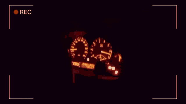 a recording of a car dashboard with the word rec on the bottom right