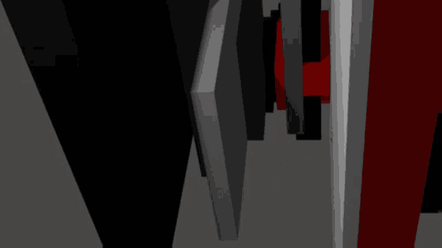 a computer generated image of a person holding an umbrella in a dark room