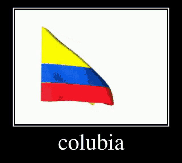 a picture of a flag with the word columbia under it