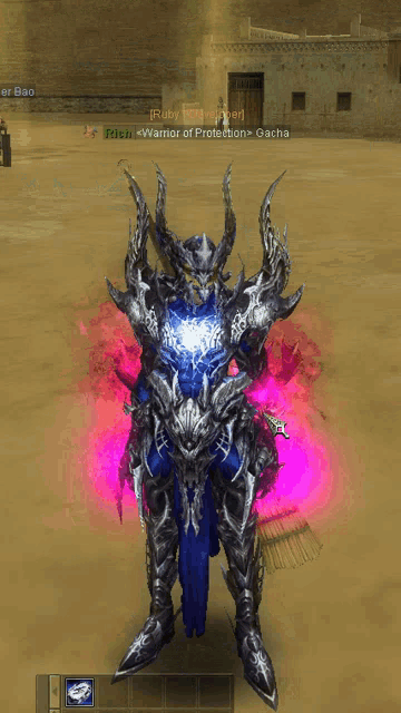warrior of protection gacha is displayed on the screen