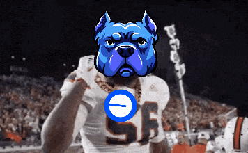 a football player with a blue bulldog on his face and the number 56 on his jersey