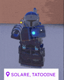 a picture of a robot that says solare tatooine on it