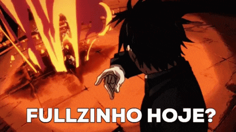 a cartoon character is pointing at a fire and the words fullzinho hoje