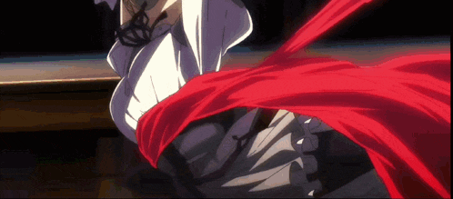 a cartoon character with a red scarf around her waist
