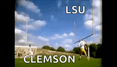 a football game between lsu and clemson