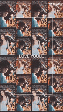 a collage of photos of a man and a woman with the words love you on the bottom