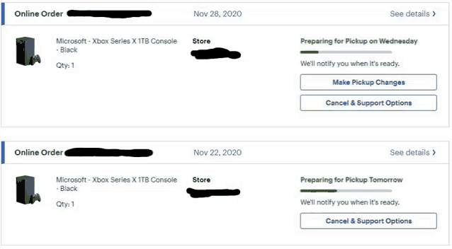a screenshot of an online order for a microsoft xbox series x console
