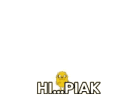a yellow snake is making a heart shape with the words hi piak below it
