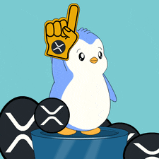 a cartoon penguin is holding up a yellow glove with a cross on it