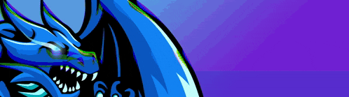 a blue dragon with a purple background that says ' thunder '