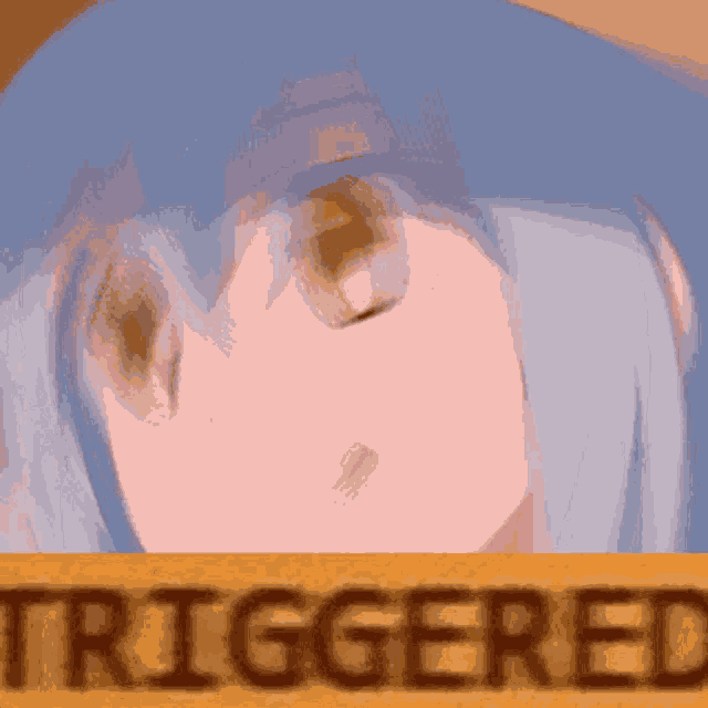 a picture of a girl with the word triggered behind her