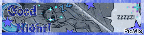 a picture of a cartoon character with the words good night written on it